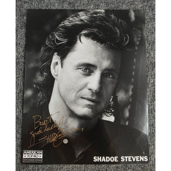 Autographed Shadoe Stevens American Top 40 Promo Photo 8x10 Black White - Picture 1 of 5